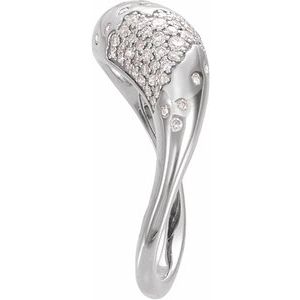 14K White Gold 1/4 CTW Lab-Grown Diamond Scattered Pavé-Style Ring – image 3
