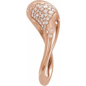 14K Rose Gold 1/4 CTW Lab-Grown Diamond Scattered Pavé-Style Ring – image 3