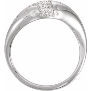 14K White Gold 1/4 CTW Lab-Grown Diamond Scattered Pavé-Style Ring – image 2