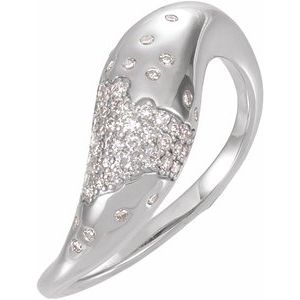 14K White Gold 1/4 CTW Lab-Grown Diamond Scattered Pavé-Style Ring