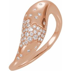 14K Rose Gold 1/4 CTW Lab-Grown Diamond Scattered Pavé-Style Ring