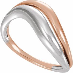 14K White/Rose Gold Asymmetrical Ring – image 4