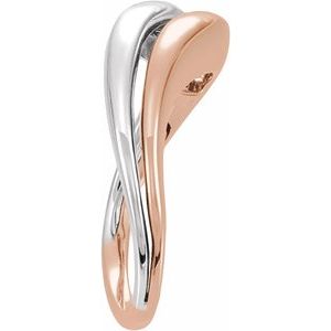 14K White/Rose Gold Asymmetrical Ring – image 3