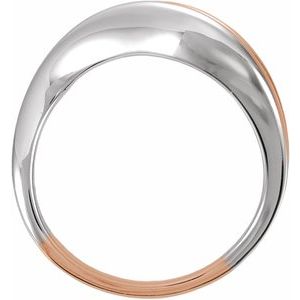 14K White/Rose Gold Asymmetrical Ring – image 2