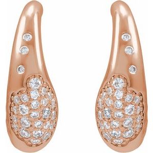 14K Rose Gold 1/4 CTW Lab-Grown Hoop Pavé-Style Earrings – image 3