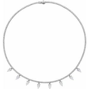 14K White Gold 10 CTW Lab-Grown Diamond 16" Necklace