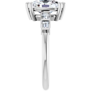 14K White Gold 9x7 mm Elongated Cushion Ring Mounting – image 7