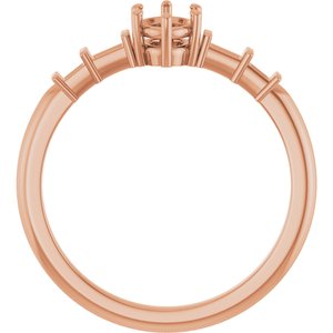 10K Rose Gold 6x4 mm Oval Ring Mounting – image 4