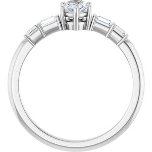 14K White Gold 6x4 mm Oval Ring Mounting – image 3