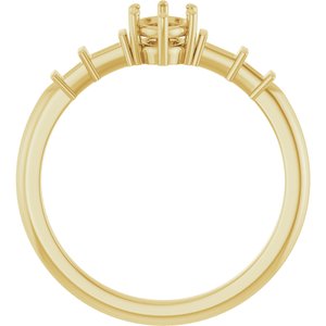 10K Yellow Gold 6x4 mm Oval Ring Mounting – image 4