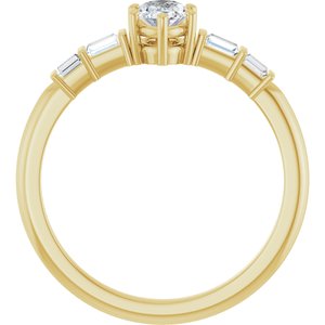 14K Yellow Gold 6x4 mm Oval Ring Mounting – image 3