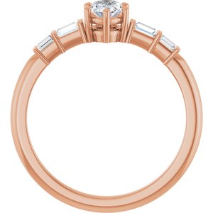 18K Rose Gold 6x4 mm Oval Ring Mounting – image 3