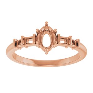 10K Rose Gold 6x4 mm Oval Ring Mounting – image 6