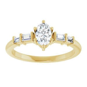 18K Yellow Gold 6x4 mm Oval Ring Mounting – image 5
