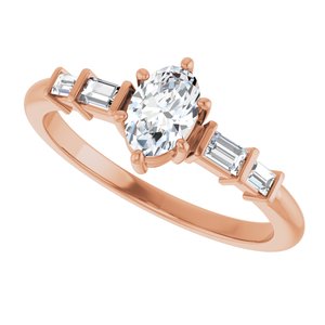 14K Rose Gold 6x4 mm Oval Ring Mounting – image 8
