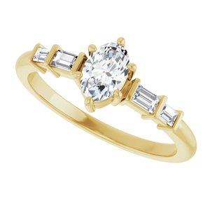 18K Yellow Gold 6x4 mm Oval Ring Mounting – image 8