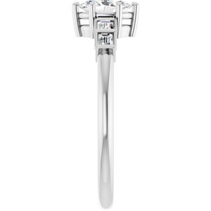 14K X1 White Gold 6x4 mm Oval Ring Mounting – image 7