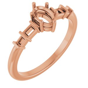 10K Rose Gold 6x4 mm Oval Ring Mounting – image 2