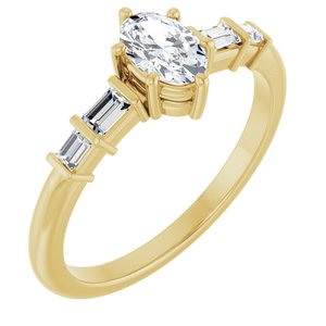 10K Yellow Gold 6x4 mm Oval Ring Mounting