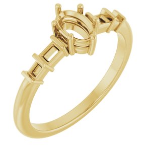 18K Yellow Gold 6x4 mm Oval Ring Mounting – image 2