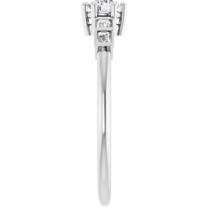 18K White Gold 3.75 mm Round Ring Mounting – image 7