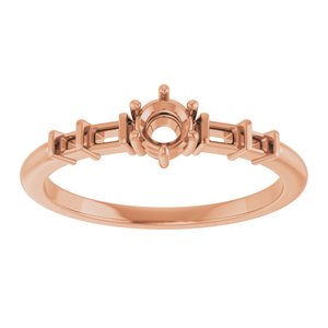 10K Rose Gold 3.75 mm Round Ring Mounting – image 6