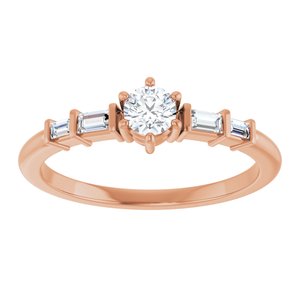 14K Rose Gold 3.75 mm Round Ring Mounting – image 5