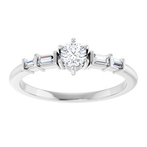 18K White Gold 3.75 mm Round Ring Mounting – image 5