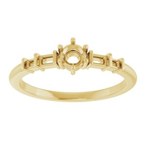 14K Yellow Gold 3.75 mm Round Ring Mounting – image 6