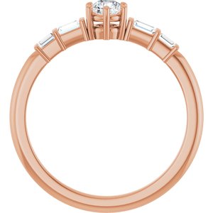 10K Rose Gold 3.75 mm Round Ring Mounting – image 3