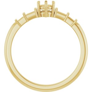14K Yellow Gold 3.75 mm Round Ring Mounting – image 4