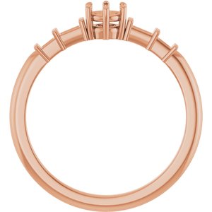 10K Rose Gold 3.75 mm Round Ring Mounting – image 4