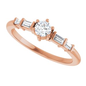 10K Rose Gold 3.75 mm Round Ring Mounting – image 8
