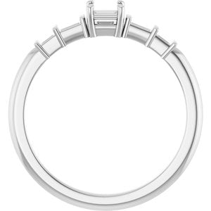 10K White Gold 3x3 mm Square Ring Mounting – image 4