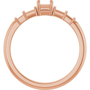 14K Rose Gold 3x3 mm Square Ring Mounting – image 4