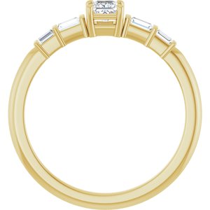 18K Yellow Gold 3x3 mm Square Ring Mounting – image 3