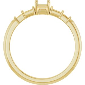 10K Yellow Gold 3x3 mm Square Ring Mounting – image 4