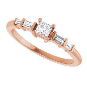14K Rose Gold 3x3 mm Square Ring Mounting – image 8