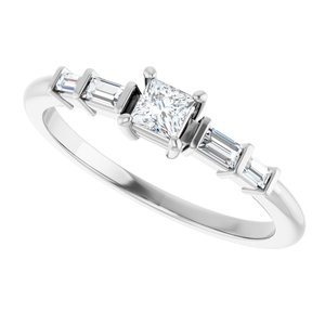 Sterling Silver 3x3 mm Square Ring Mounting – image 8