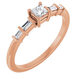 14K Rose Gold 3x3 mm Square Ring Mounting