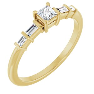 10K Yellow Gold 3x3 mm Square Ring Mounting
