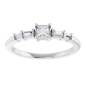 Sterling Silver 3x3 mm Square Ring Mounting – image 5