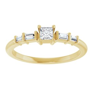 10K Yellow Gold 3x3 mm Square Ring Mounting – image 5