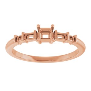 14K Rose Gold 3x3 mm Square Ring Mounting – image 6