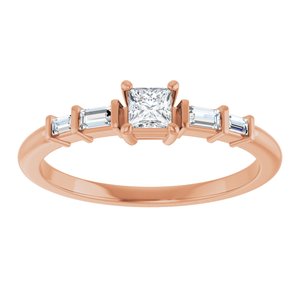 14K Rose Gold 3x3 mm Square Ring Mounting – image 5