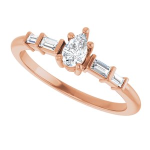 10K Rose Gold 5x3 mm Pear Ring Mounting – image 8