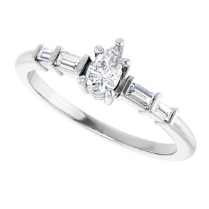 Platinum 5x3 mm Pear Ring Mounting – image 8