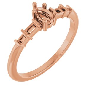 10K Rose Gold 5x3 mm Pear Ring Mounting – image 2