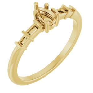 14K Yellow Gold 5x3 mm Pear Ring Mounting – image 2