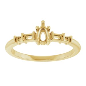 10K Yellow Gold 5x3 mm Pear Ring Mounting – image 6